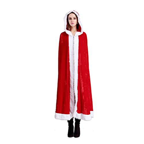 UPALDHOU Weihnachten Santa Claus Robe Kapuze Umhang, 1,5 M Santa Claus Kapuze Cape Christmas Robe von UPALDHOU