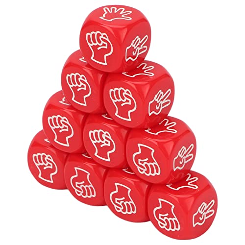 Würfelspiel, Finger-Ratespiel, Würfelset, 6-seitiges Kleines Finger-Ratespiel, Helle Farbe, 2 X 2 X 2 cm, 10 Stück, Finger-Ratespiel-Würfel für Schulraucher (Rot) von UPALDHOU