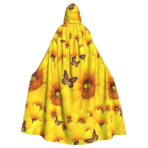 Gelbe Blumen Schmetterlinge Unisex übergroßer Hut Umhang für Halloween Kostüm Party Rollenspiel von UPIKIT