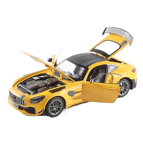 UPIKIT Sportwagen-Modell, Druckguss-Metall-Legierung, Sound und Licht, Urlaubsgeschenke 1:18, geeignet für 14+ (Color : Yellow) von UPIKIT