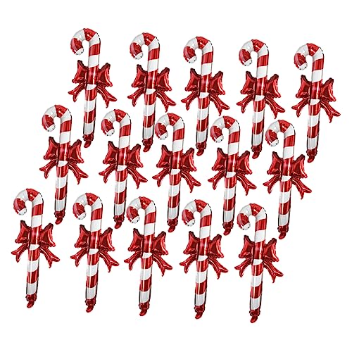 UPKOCH 15pcs Weihnachten Candy Cane Aufblasbare Stick Ballons Festliche Dekorationen Für Weihnachten von UPKOCH