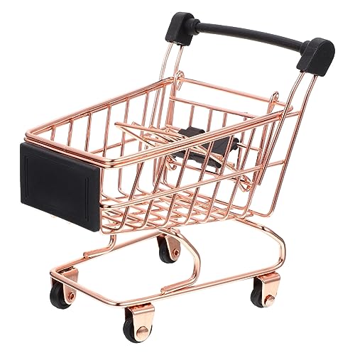 UPKOCH Mini-schuhwagen Für Kinder Lagerregal Spielzeug Für Spielende Kinder Simulierter Supermarktwagen Eisenmaterial Gold von UPKOCH
