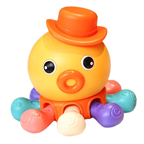Finger-oktopus- Badespielzeug Für Ab 1 Jahr Cartoon- -oktopus Interessanter Oktopus -oktopus- Oktopus Quietschendes Plastik Orange UPKOCH von UPKOCH