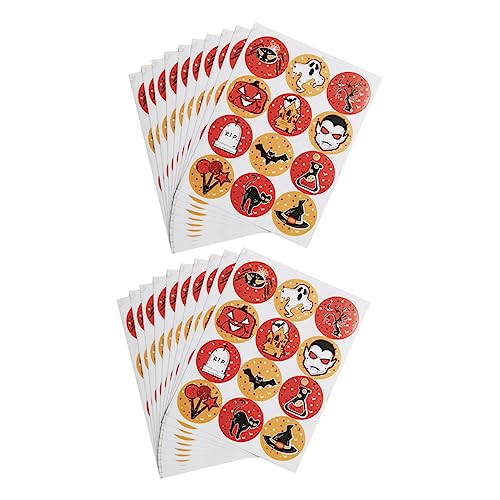 UPKOCH 1 240 Stück Versiegelungsaufkleber Briefumschläge Halloween-Aufkleber Aufkleber Zum Versiegeln Von Süßigkeiten Geschenkaufkleber Siegel Aufkleber Klebetiketten Papier von UPKOCH