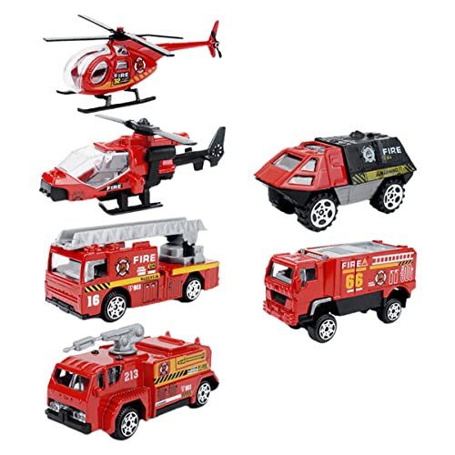 UPKOCH Pädagogisches Feuerwehrauto-Modell-spielzeugset 6-teilig Mini-Feuerwehrauto-Spielzeug Feuerwehrauto-Spielzeug Für Kinder Aus Legierung Und Kunststoff von UPKOCH
