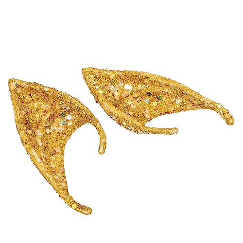 UPKOCH 1 Paar Elfenohren Fuchsmaske Halloweenkostüm Pixie-Ohren Tierische Maske Schweineohren Ohren Erwachsener Halloween Stirnband Halloween-Maske Tierische Ohren Golden Emulsion von UPKOCH