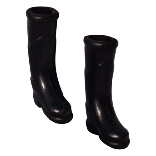 UPKOCH 1 Paar Gefälschte Schuhe Puppenhaus Schuhe Modell Dekoratives Stiefelmodell Miniatur Stiefelschmuck Kleine Hausrequisiten Mini-Boot- Spielzeughausverzierung Black Plastik von UPKOCH