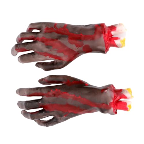 UPKOCH 1 Paar Halloween-Requisiten Reißzähne Mann Hände falsch Halloween- Halloween -Korb Skelett Puzzle Arm Streiche Simulationshand Fotografie-Requisiten Tote Hand Requisiten Black von UPKOCH