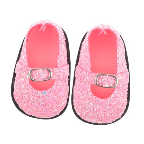UPKOCH 1 Paar Puppenschuhe Glitzer Schuhe mini Schuhe Puppenhaus Zubehör Puppen Anziehsachen Puppen Outfit Accessoires Miniatur-Schuhe Miniatur Schuhe Mini-Schuhmodelle Rosa von UPKOCH