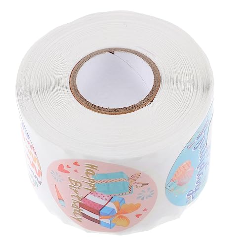 UPKOCH 1 Rolle Happy Birthday Siegelaufkleber Geburtstagsetiketten Aufkleber Klebeaufkleber Für Geburtstagsparty-gastgeschenke von UPKOCH