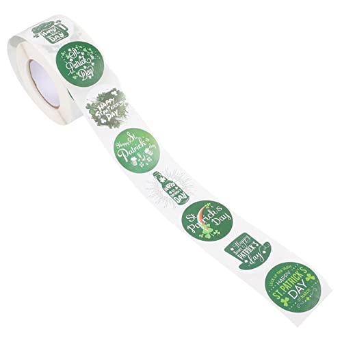 UPKOCH Sticker Rolle 1 Rolle St. Patrick-Aufkleber Festival-Aufkleber Aufkleber Zum Versiegeln des Irischen Festivals Geschenkaufkleber Patty' Day-Aufkleber Geschenketikett Plastik Dark Green von UPKOCH
