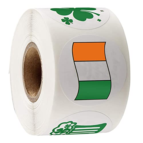 UPKOCH St Patricks Day-Aufkleber 1 Rolle/500 Stück Entfernbare Etikettenaufkleber Zum Backen Verpacken Und Für Kreative Projekte von UPKOCH