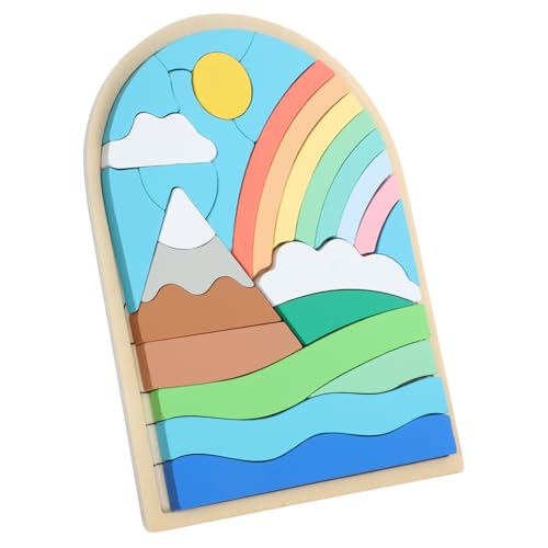 UPKOCH 1 Satz 3D -Puzzle -Bausteine Kleinkinder Holzrätsel Holzpuzzles für Kleinkind-Puzzle Interessantes Holzpuzzle Holzblock Cartoon-Holzpuzzle hölzern von UPKOCH