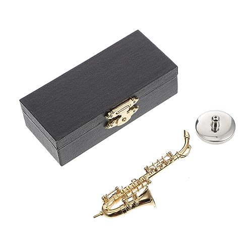 UPKOCH 1 Satz Alt-Saxophon Mini-Saxophon Schmücken Mini-Saxophon-Foto-Requisite Mini-instrumentenschmuck Dekoratives Miniatur-Saxophon Exquisites Miniatur-Saxophon Golden Metall von UPKOCH
