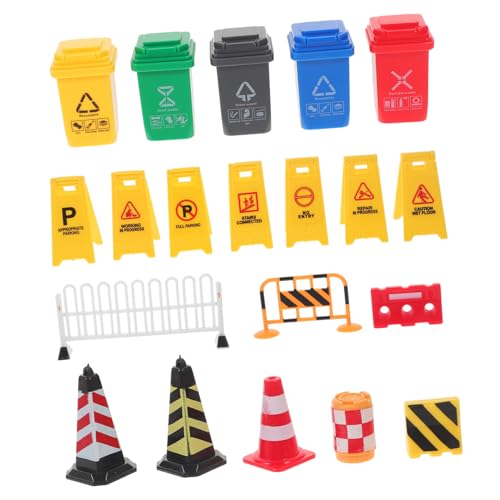 UPKOCH 1 Satz Barrikaden-Modellspielzeug Mini Konstruktionsspielzeug Bauschilder für Straße Verkehrszeichen- Hilfsmittel für den Schulunterricht Plastik von UPKOCH