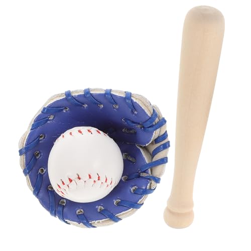 UPKOCH 1 Satz Baseball-Softball-Set Mini Baseball Miniaturen Zum Basteln Baseball-mini-Dekorationen Kleines Hauszubehör Mini-baseballschläger- Mini-Baseball-kit Pu-Leder von UPKOCH