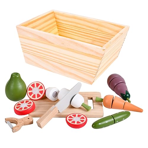 UPKOCH Kochspielset Spielzeug Kinderküche Vorgeben Aus Holz Zu Schneiden Spielzeug Lebensmittel Für Kleinkinder Im Alter Von 1–3 Jahren von UPKOCH