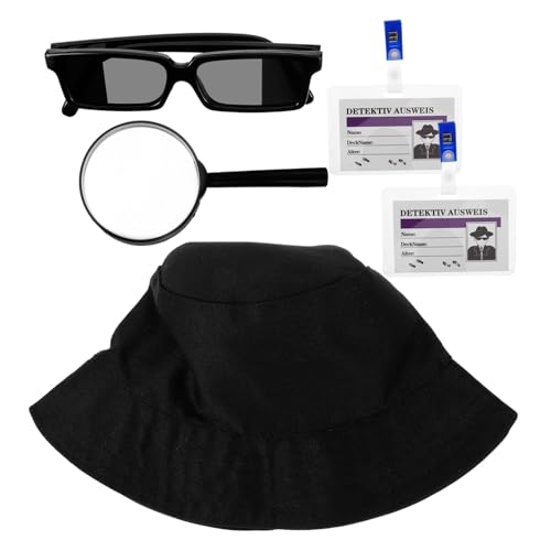 UPKOCH 1satz Detektiv Kostüm Mit Hut Brille Und Lupe Teiliges Rollenspiel Zubehör Für Halloween Cosplay Und Themenpartys von UPKOCH