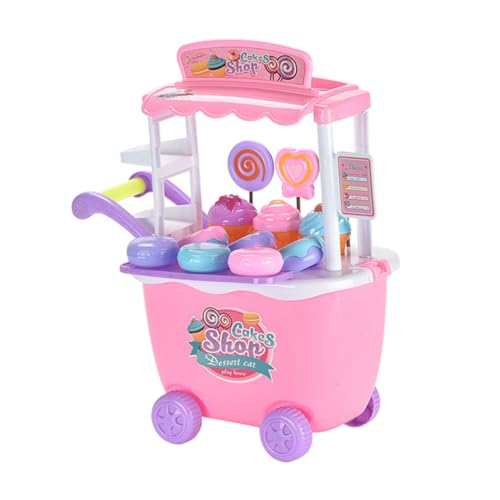 UPKOCH 1 Satz Eiscreme Spielzeugwagen DIY Simulationstrolley für Jungen und Mädchen Spielerisches Lernen Bunte Eisdielen mit Zubehör Fördert Kreativität und Aufräumfähigkeiten für von UPKOCH