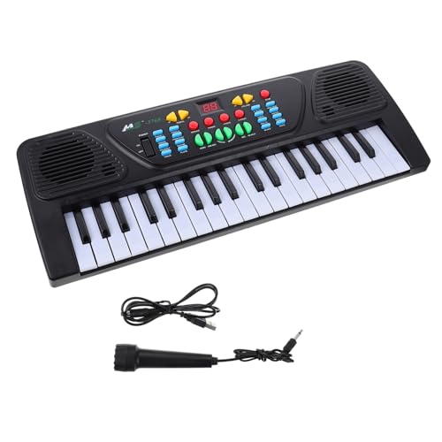 UPKOCH 37- Musiktastatur Lustiges Elektronisches Klavierspielzeug Für Kleinkinder Robustes Pädagogisches Musikspielzeug Mit Mikrofon Schwarz von UPKOCH