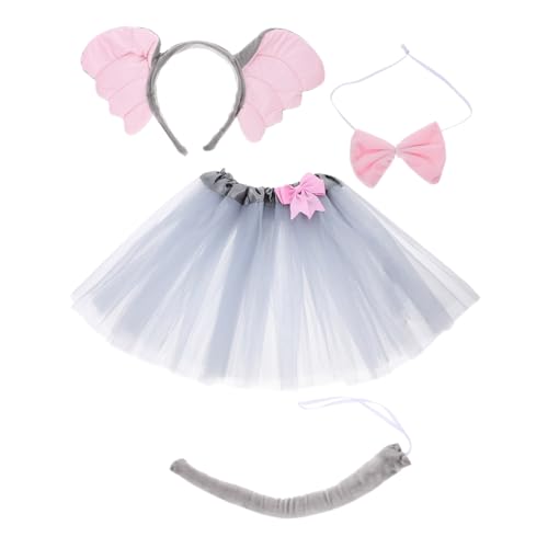 UPKOCH 1 Satz Elefant Kostüm Set für Teilig mit Ohren Fliege und Rock für Halloween Karneval und Geburtstagsfeiern Tier Cosplay Accessoire für Kleine Mädchen und Jungen von UPKOCH