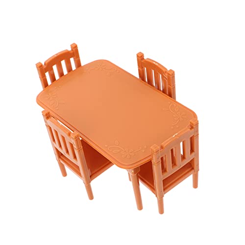 UPKOCH 1 Satz Esstisch deko für Dollhouse Furniture Miniaturmöbel puppenhaus Stuhl Spielhausmöbel Mini-Tisch Mini-Stuhl Puppenhaustisch Plastik Khaki von UPKOCH