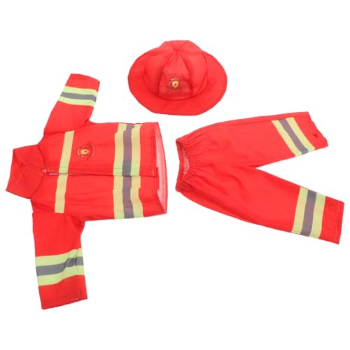 UPKOCH 1 Satz Feuerwehrmann Outfit für Puppen Sommer Rollenspiel Kostüm mit Hut für Puppen Vielseitig Einsetzbar für Partys und Besondere Anlässe von UPKOCH