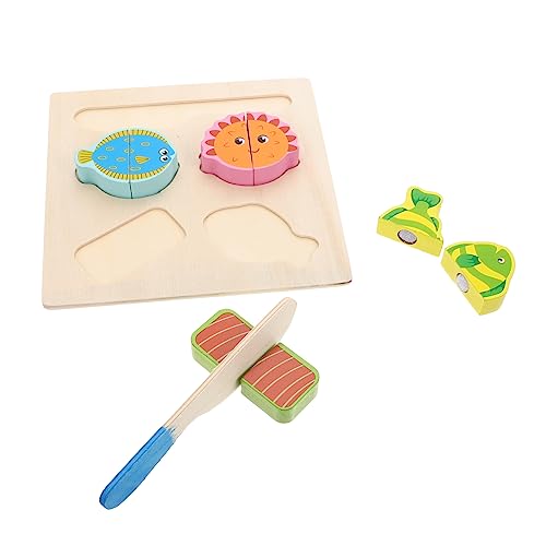 UPKOCH 1 Satz Fruchtschnitt 3D-rätsel Holzspielzeug Schneidspielzeug Aus Holz Lernspielzeug Für Lebensmittel Gefälschte Lebensmittel Für Die Kinderküche Hölzern Erdfarben Einstellen von UPKOCH