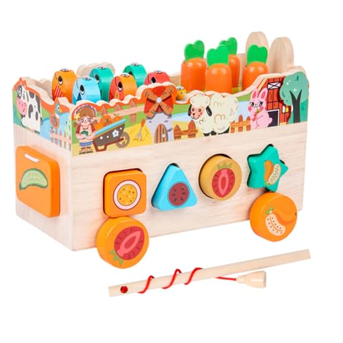 UPKOCH 1 Satz Für Fischereigebäude Bauten Puzzlematte Passendes Für Kleinkinder Holzform Sortierer Lernen Shape-Matching-Spiel Orange Hölzern von UPKOCH