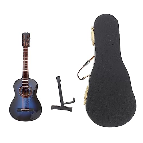 UPKOCH 1 Satz Gitarrenmodell Karton Ornamente Dekoration Musical Miniaturen Stand Herstellung Schmücken Klein Camper Bausätze Musik Instrumente Winzig Bausatz Blue Holz von UPKOCH