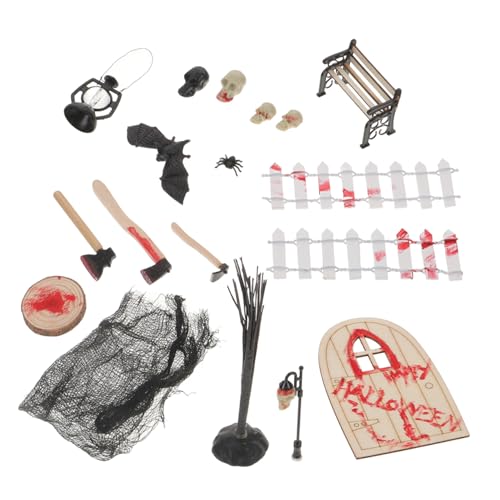 UPKOCH 1 Satz Halloween-Anzug Party Miniaturen winzig Halloween-Skelett Bausätze klein Halloween Dekoration miniaturfiguren Halloween-Verzierung Halloween-Miniaturbausatz Plastik Black von UPKOCH