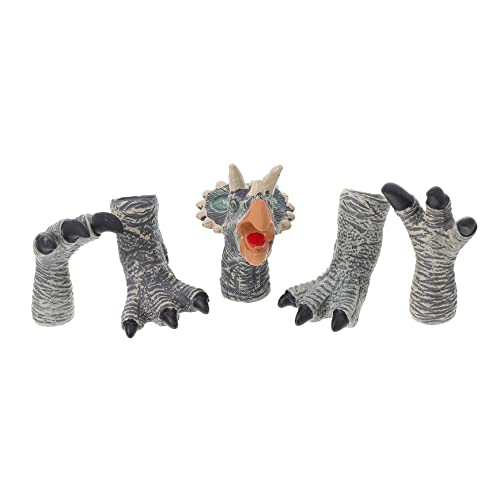 UPKOCH 1 Satz Handpuppenspielzeug Kleinkind Dinosaurier Finger Tiere Marionette Dino-Handpuppe Tierpuppe Handpuppe Tierspielzeug Tiere Handpuppe Handpuppen für Vinyl Grau von UPKOCH