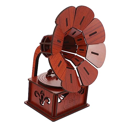 UPKOCH 1 Satz Holz Puzzle für Kreatives DIY Grammophon Modell Einzigartiges Lernspielzeug für Wohnung Retro Design aus Hochwertigem Holz für Weihnachten von UPKOCH