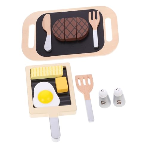 UPKOCH 1 Satz Holzgeschnittenes Steak Jungs Burger Simulations-Essen-spielset Für Kleinkinder -Holz-Fake-Steak Kleines Spiegelei Aus Holz Hölzern UPKOCH 1 Satz Holzgeschnittenes Steak Jungs Burger Simulations-Essen-spielset Für Kleinkinder -Holz-Fake-Steak Kleines Spiegelei Aus Holz Hölzern von UPKOCH