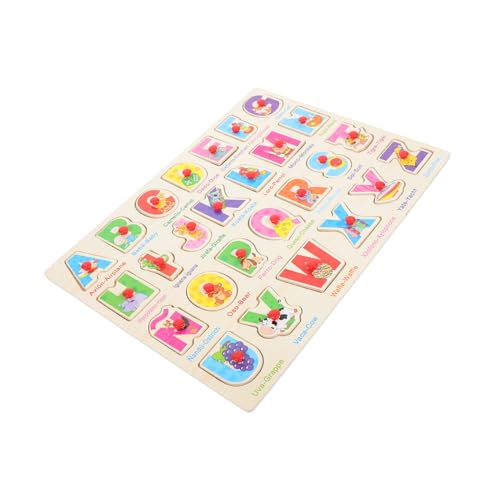 UPKOCH 1 Satz Holzpuzzle für Kleinkinder Spanisches Alphabet Lernspielzeug Montessori Puzzle Hand Auge Koordination für Kleinkinder Stabiles und Langlebiges Holzspielzeug von UPKOCH