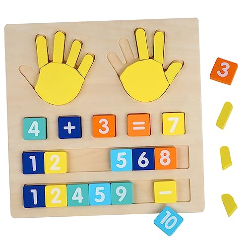 UPKOCH 1 Satz Holzspielzeug zum Lernen von Zahlen und Mathematik Zählen Addieren und Subtrahieren Pädagogisches für Frühkindliche Entwicklung und Hand Augen Koordination von UPKOCH