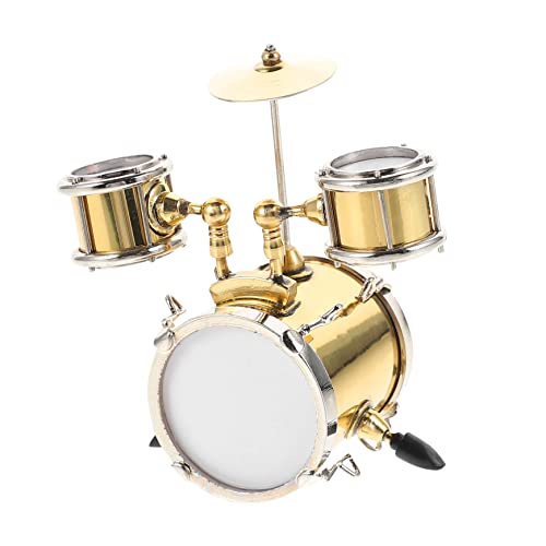 UPKOCH 1 Satz Jazz-Drum-Modell Ornamente Mini puppenhauszubehör Schlagzeug Schlagzeug Ornament Schlagzeug Dekoration Trommelmodell Desktop - Metall Golden von UPKOCH