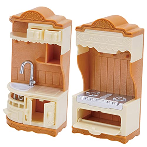 UPKOCH 2 Stücke Miniatur Küche Kochen Bank Modell Mini Kunststoff Schrank Herd Puppe Zubehör Für Decor von UPKOCH