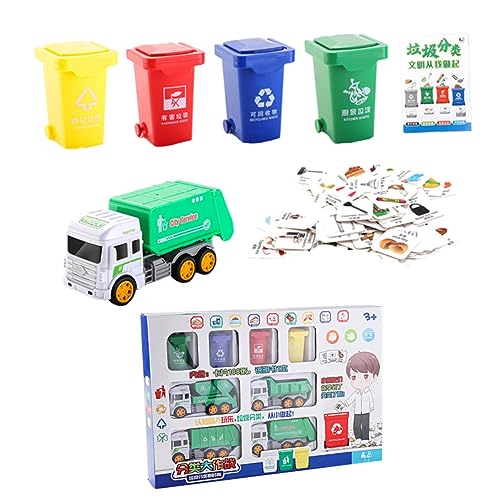 UPKOCH 1 Satz Kategorie Spielzeugautos Mülleimer Spielset Müllwagen Bildungsspielzeug Müllsortierer Kinderspielzeug Pädagogisches Abfallklassifizierungsdosen Plastik von UPKOCH