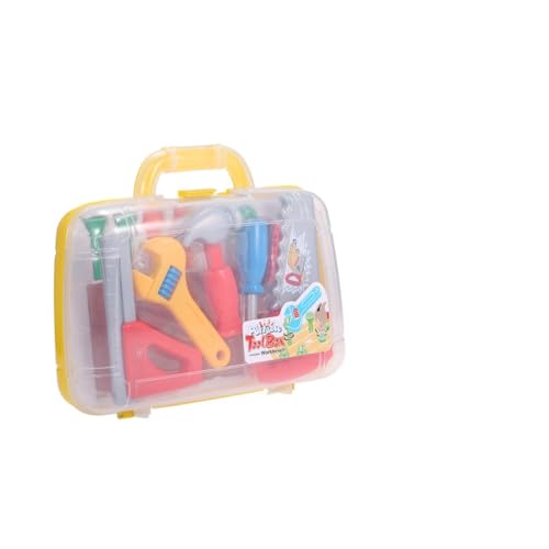 UPKOCH 1 Satz Kinderspielzeug Werkzeugkasten Baupartei Versorgung Spielzeugbausatz Für Die Bauwerkstatt Werkstattspielzeug Werkstatt-werkzeugkasten- Plastik Brown von UPKOCH