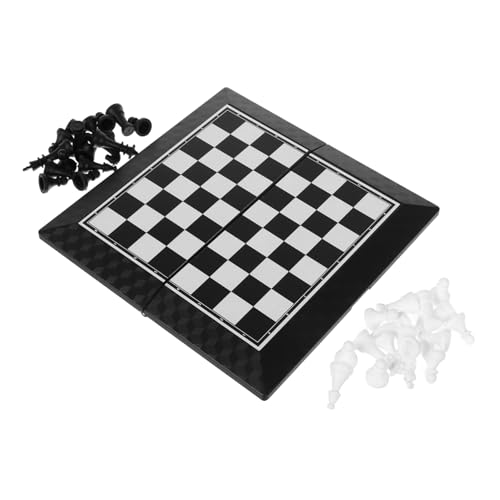 UPKOCH 1 Satz Klappschachbrett Aus Gummischach Klappbares Schachbrett Brettspiele Für Erwachsene Desktop-Schach Brettspiel Dame Für Erwachsene Taschenschach Schachbrettspieltisch von UPKOCH
