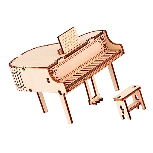 UPKOCH 1 Satz Klavier Spieluhr Spielzeug kreativset Kinderklavier Kinderpuzzle Spielset aus Holz Rätsel Bildungsmodell handgefertigtes Klavierhandwerk hölzern Musikbox Geschenk 3D von UPKOCH