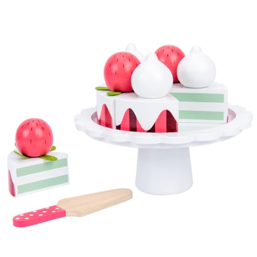 UPKOCH 1 Satz Kuchen-Prost Schneidspielzeug Aus Holz Schneiden Pädagogisches Schneidespielzeug Lebensmittelspielzeug Aus Holz Schneiden Weiß Hölzern von UPKOCH