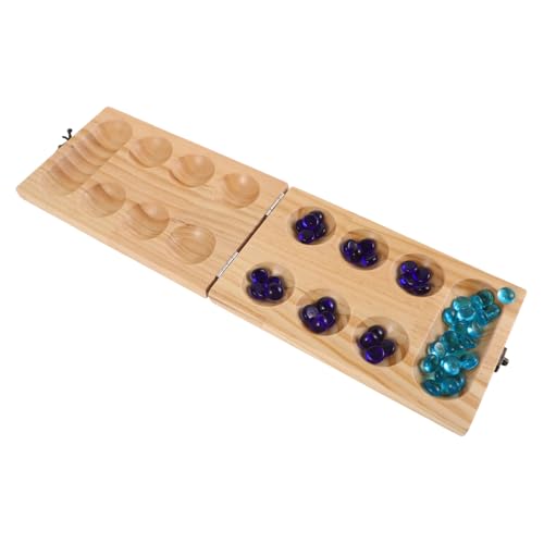 UPKOCH 1 Satz Mankala Schachbrett Murmelspiel Mancala-Steine Abalone-Spiel Aufbewahrung für Brettspiele Mancala-Brettspiel für Erwachsene Camping-Spiele Kiefernholz von UPKOCH