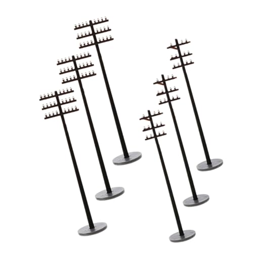 UPKOCH 1 Satz Mikro Landschaftsmodell Telefonmast Modell Puppentelefonmast Modell Telegrafenmast Puppenhaus Telegrafenmast Miniatur Garten Eisenbahnmast Modell Telefonmast von UPKOCH