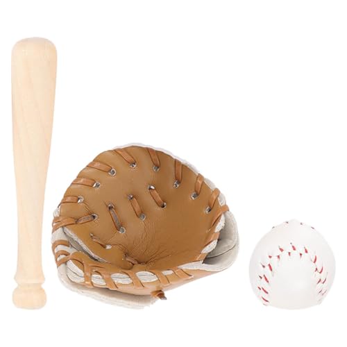 UPKOCH Mini-Baseball-Set – Baseballschläger-handschuh-Set Für Puppenhaus-Dekorationen Miniatur-sportspielzeug Perfekt Für Kinder- Und Geburtstagsfeiern von UPKOCH