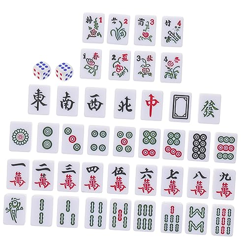 UPKOCH 1 Satz Mini Mahjong Set für Reisen Tragbares Mahjong Spielset mit Pinken Spielsteinen und Großem Aufbewahrungsbeutel Partys und Unterhaltungen Unterwegs von UPKOCH