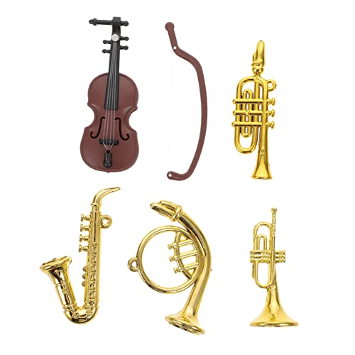 UPKOCH 1 Satz Mini-Musikinstrument Spielzeuge Dekoratives Mini-geigenmodell Aquarium Kleine Geige Dekorationen Für Aquarien Miniatur-Geige Miniaturdekoration Puppenhaus Saxophon Plastik von UPKOCH