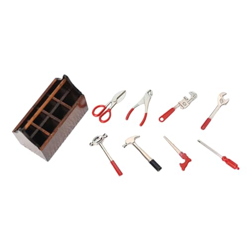 UPKOCH 1 Satz Mini -Toolbox -spielzeuge Werkzeugkoffer Miniatur-puppenhaus- Modellwerkzeuge Mini-Dinge Winziger Werkzeugkasten Miniatur -Hobby -Werkzeuge Hölzern Kaffee von UPKOCH
