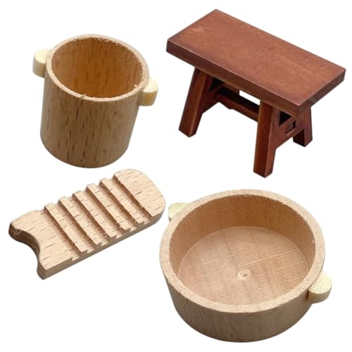 UPKOCH 1 Satz Miniatur Waschbrett für Puppenhaus Teiliges Zubehör mit Waschbecken Eimer und Hocker Dekorative Wohnaccessoires für Miniatur Spielwelten UPKOCH 1 Satz Miniatur Waschbrett für Puppenhaus Teiliges Zubehör mit Waschbecken Eimer und Hocker Dekorative Wohnaccessoires für Miniatur Spielwelten von UPKOCH